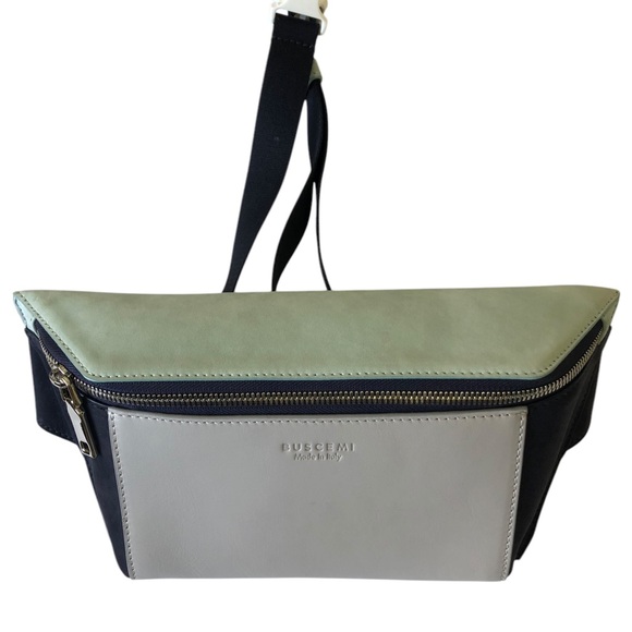 NWT Buscemi Trio Fanny Pack, Grey Leather, Sky/Navy Suede, Silver Tone Hardware - Picture 2 of 14
